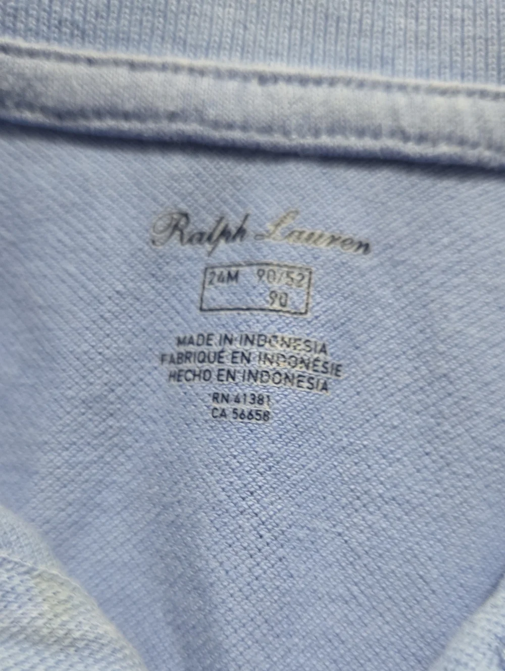 Ralph Lauren Kids Light Blue Polo with Navy Logo